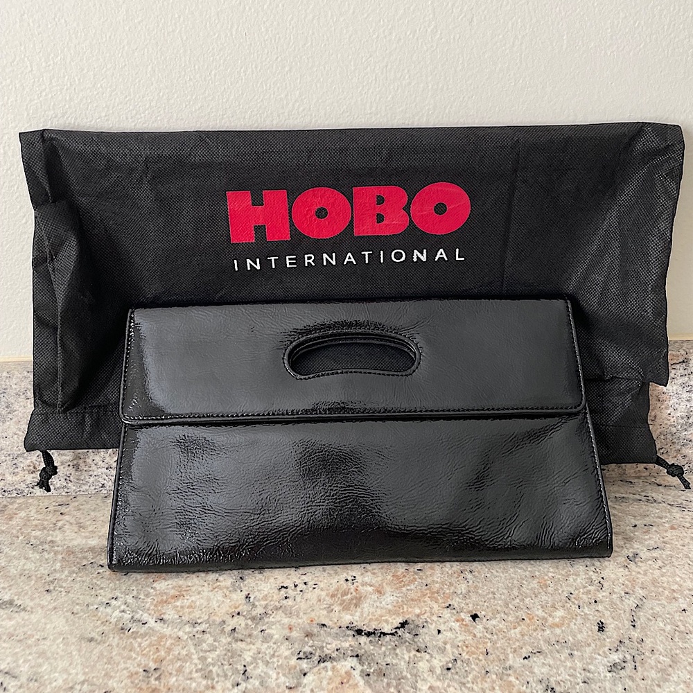 Vintage HOBO Int’l Patent Leather Envelope Clutch w/Dust Bag